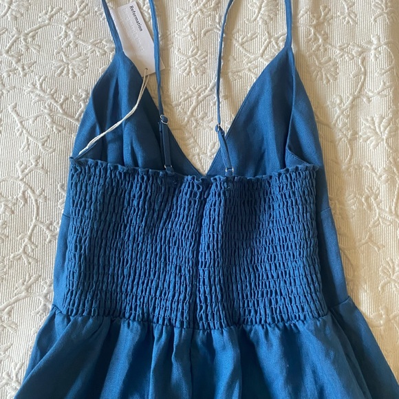 Reformation Adria Linen Dress in Azul - Picture 6 of 9